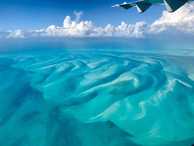 View from the sky to San Salvador in the Bahamas