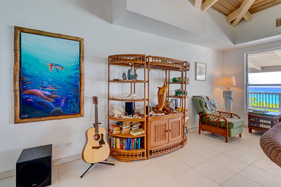 Beautiful art on the wall of The Family Beach House on San Salvador