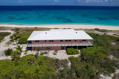 Aerial of The Family Beach House on San Salvador
