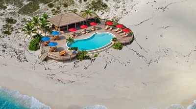 Virtual Concept for Beachfront Resort Lot with a beach bar On San Salvador, The Bahamas